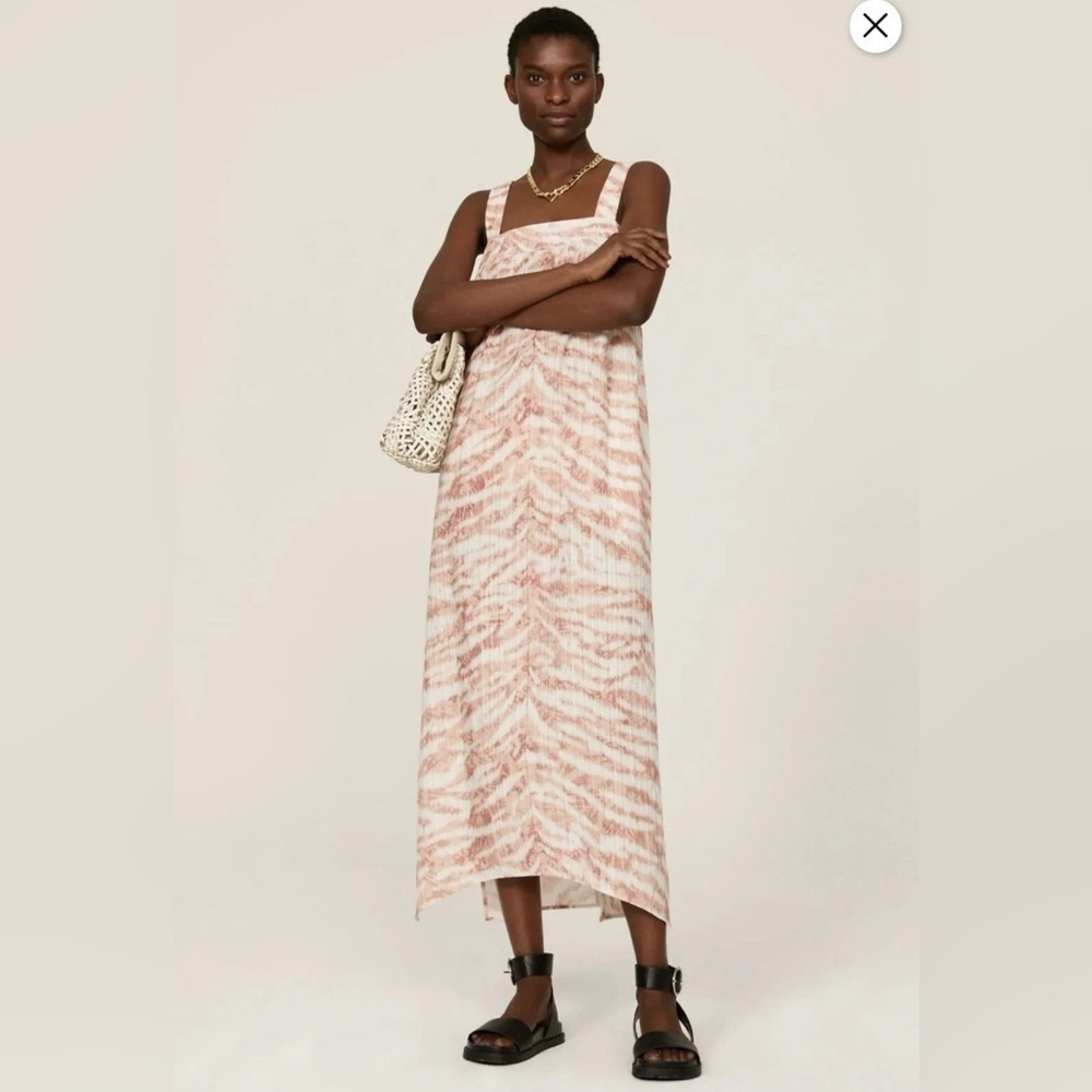 Pink and White Patterned Maxi Dress - Picture 6 of 15